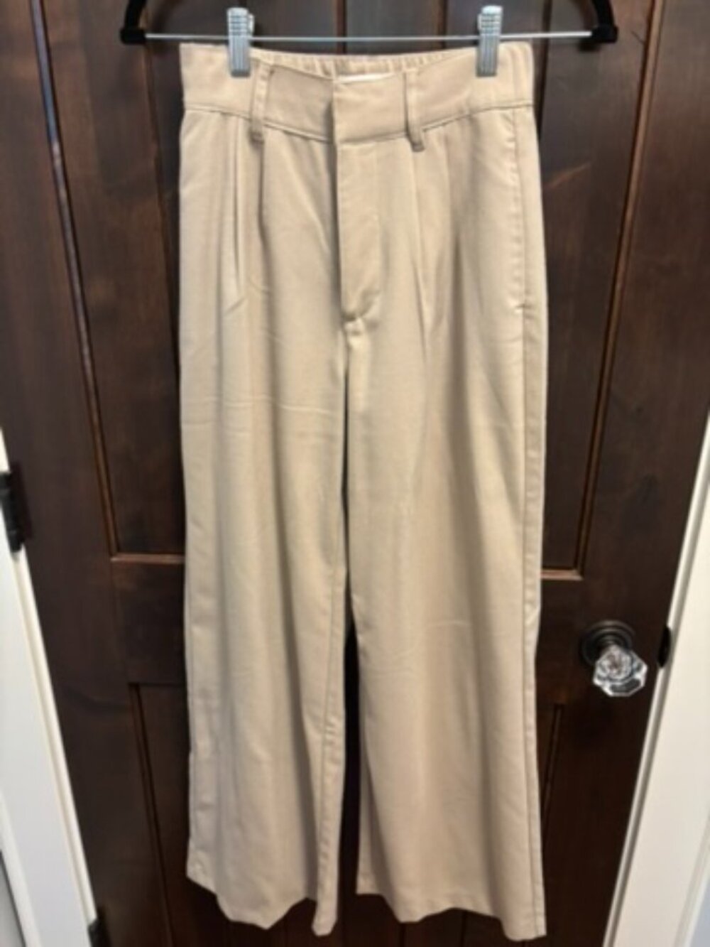 Abercrombie & Fitch Wide Leg Ankle Trousers, Tan XXS